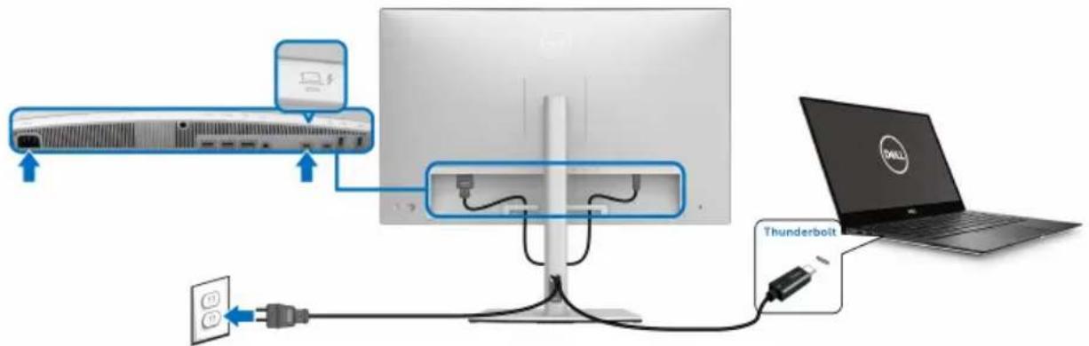 DELL UltraSharp UP3221Q - Anschluss des Thunderbolt™ 3 Aktiv-Kabels - 1