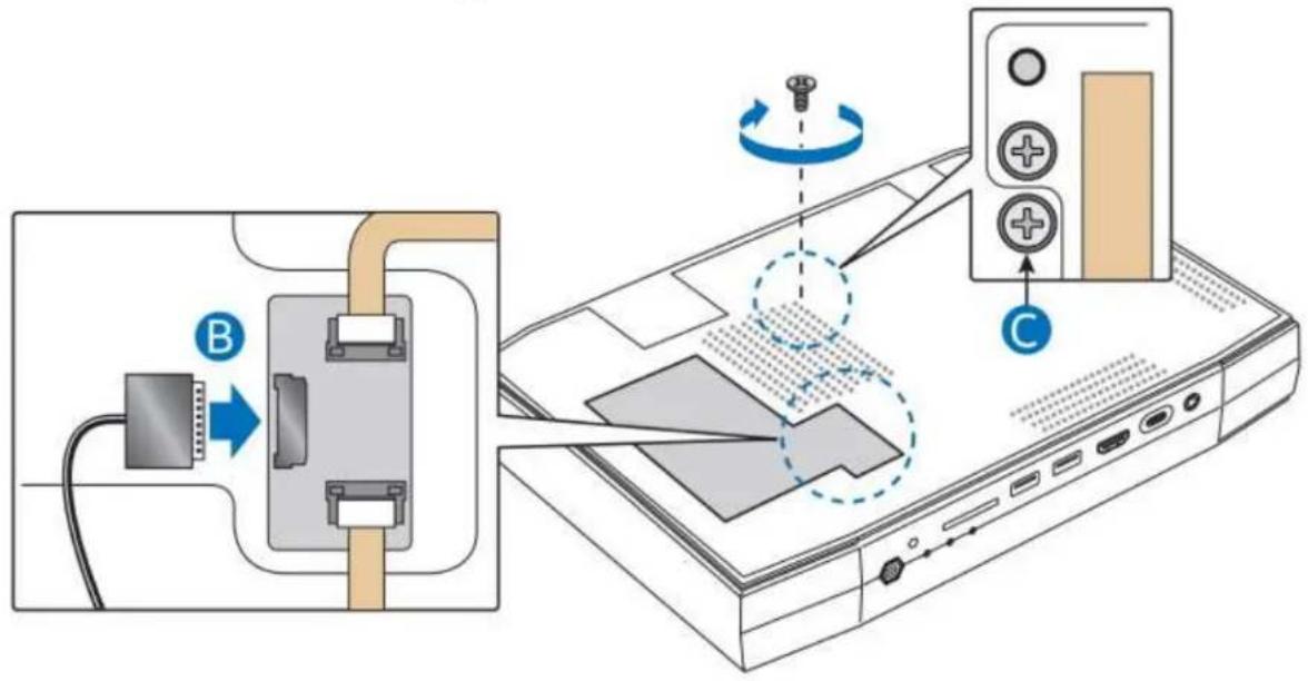 Diagram illustrating cable connection to a device via USB cable, showing switch, rotation, and control panel with labeled components.