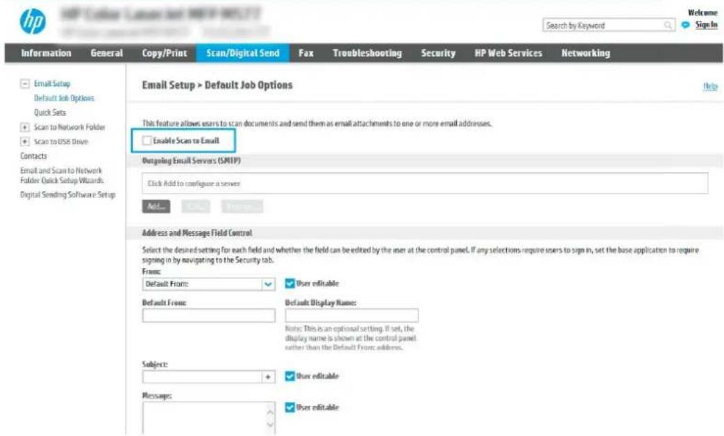 HP Enterprise Flow MFP M528 - Configure the outgoing email server (SMTP) to send an email from an Office 365 Outlook account - 3
