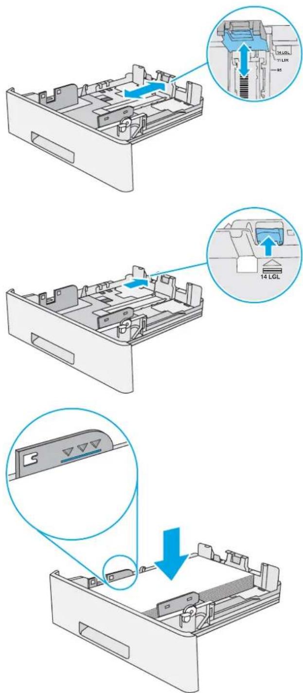 HP Enterprise Flow MFP M528 - Load paper to Tray 2 and the 550-sheet trays - 5