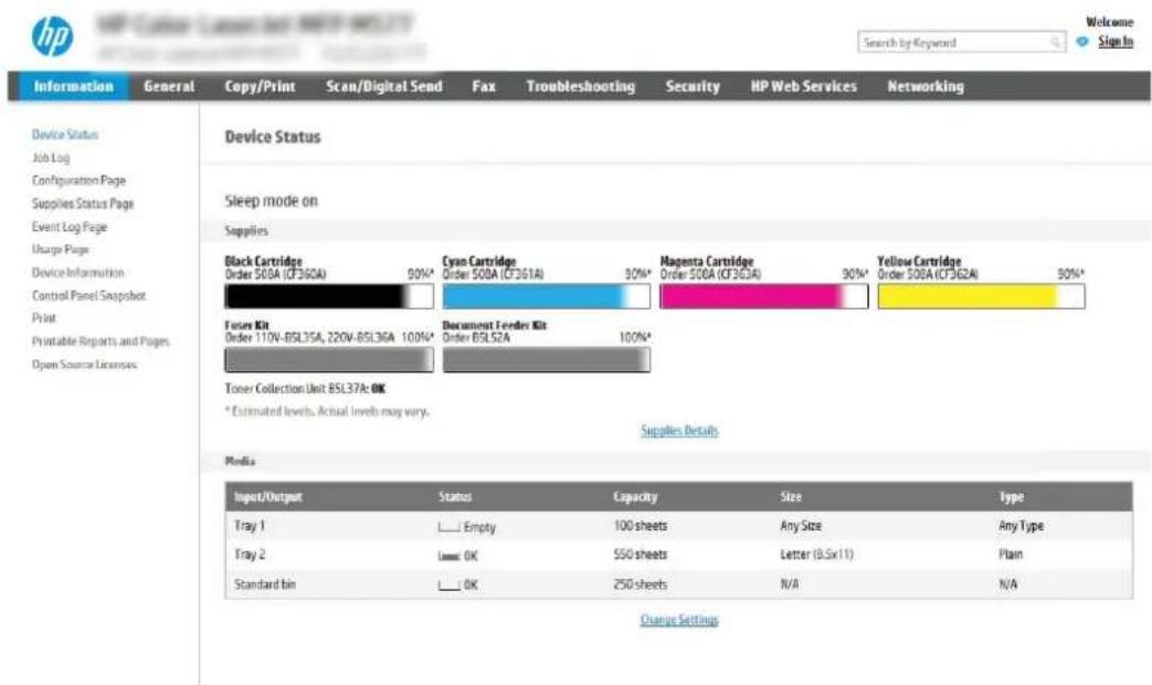HP Enterprise Flow MFP M528 - Step one: Access the HP Embedded Web Server (EWS) - 2