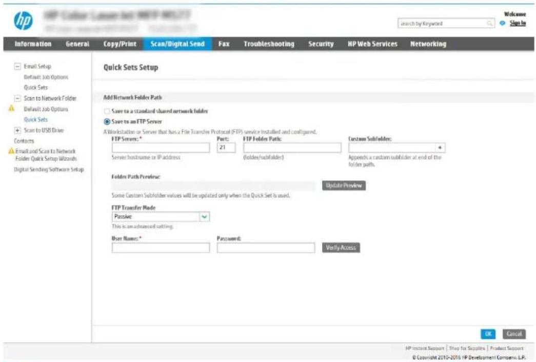 HP Enterprise Flow MFP M528 - Option 1: Configure the printer to save to a shared folder or FTP folder - 4