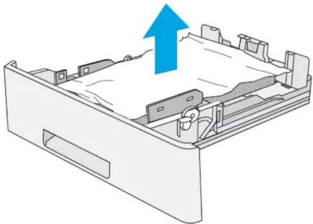 HP Enterprise Flow MFP M528 - Clear paper jams in tray 2, tray 3, tray 4, tray 5—13.A2, 13.A3, 13.A4, 13.A5 - 2