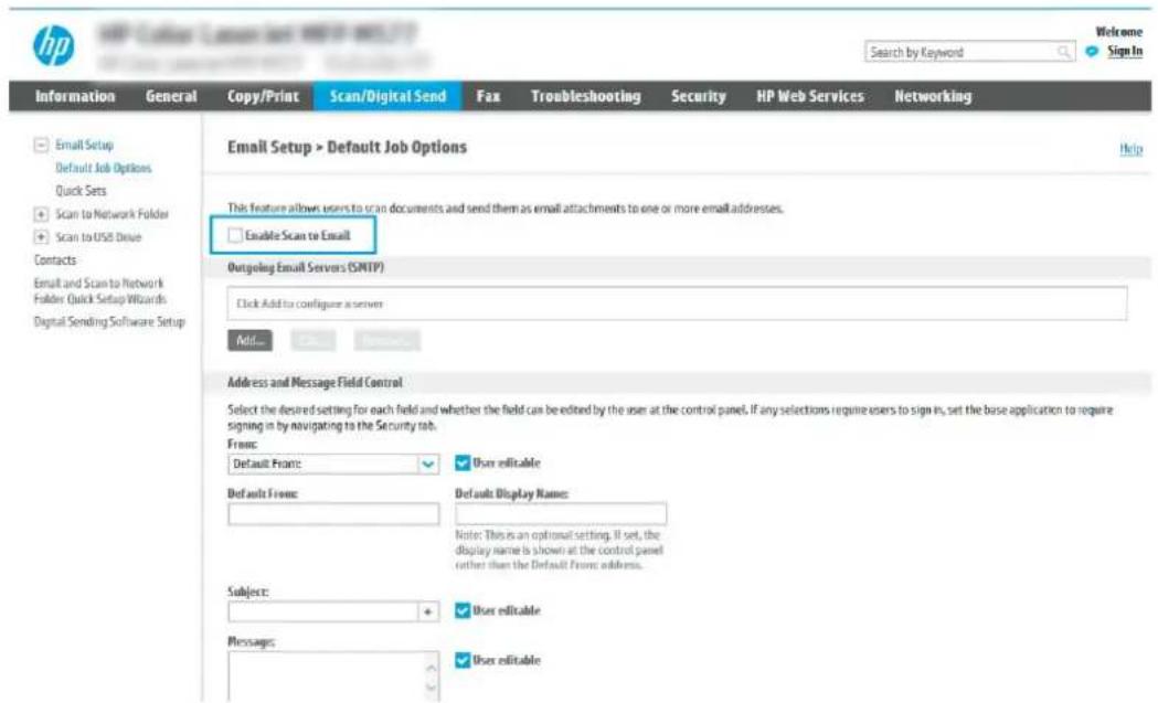 HP Enterprise Flow MFP M528 - Method two: Advanced configuration using the Email Setup - 2