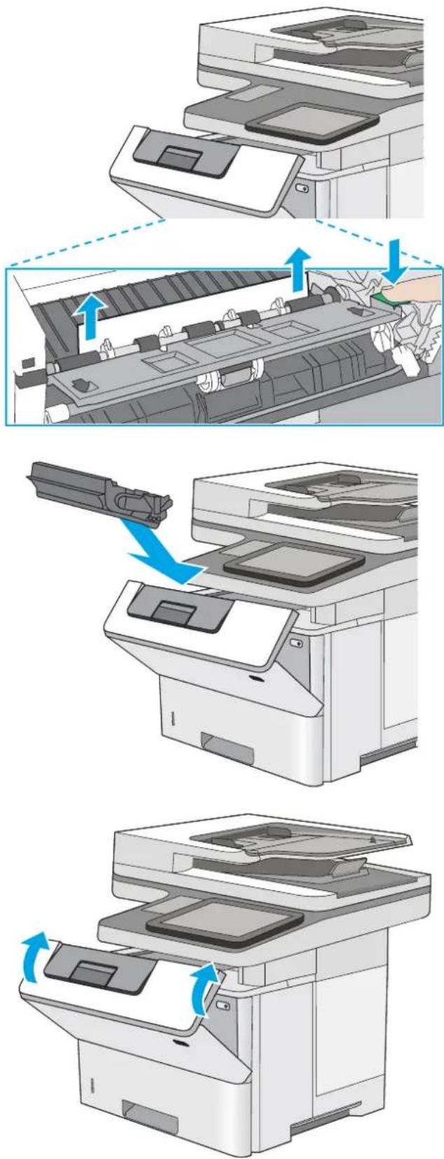 HP Enterprise Flow MFP M528 - Clear paper jams in tray 1—13.A1 - 2