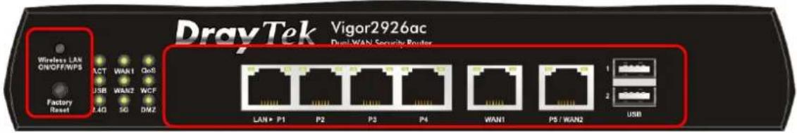 Draytek Vigor 2926 - I-1-1 Indicators and Connectors - 9