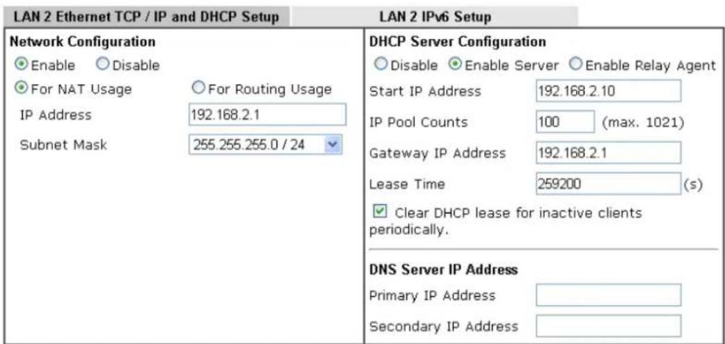 Draytek Vigor 2926 - II-2-1-2 Details Page for LAN2 \~ LAN8 and DMZ - 1