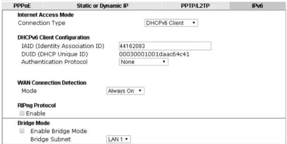 Draytek Vigor 2926 - II-1-2-11 Details Page for IPv6 – DHCPv6 Client in WAN1/WAN2 - 2