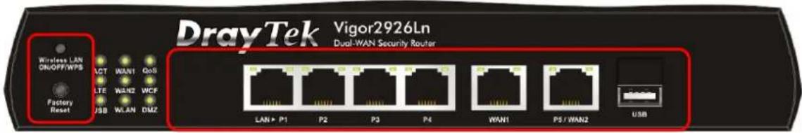 Draytek Vigor 2926 - I-1-1 Indicators and Connectors - 11