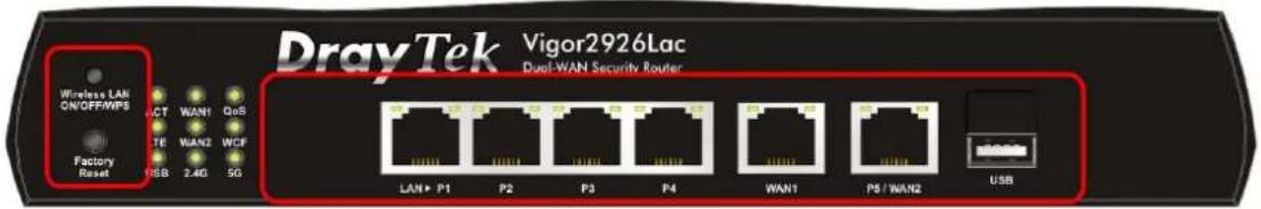 Draytek Vigor 2926 - I-1-1 Indicators and Connectors - 10