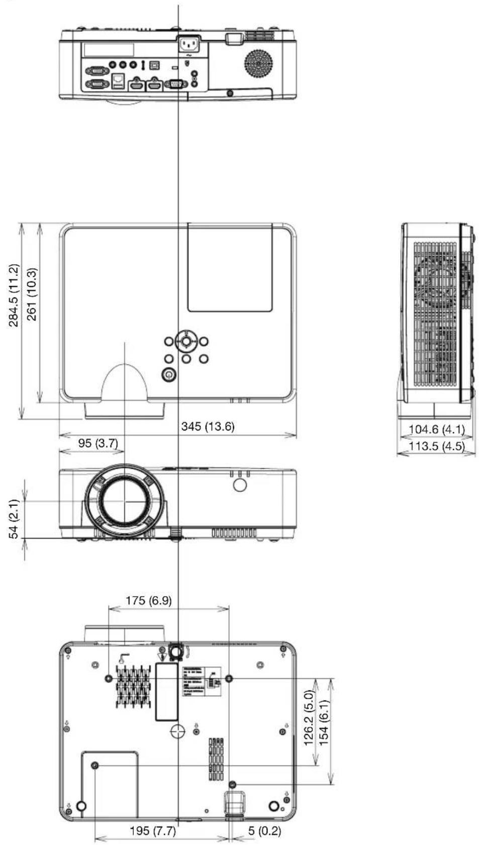 NEC MC332W - ③ Cabinet Dimensions - 1