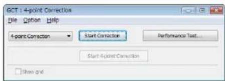 GCT 14-point Correction File Option Help 4-point Correction Start Correction Performance Text... Start 4-point Correction Show grid