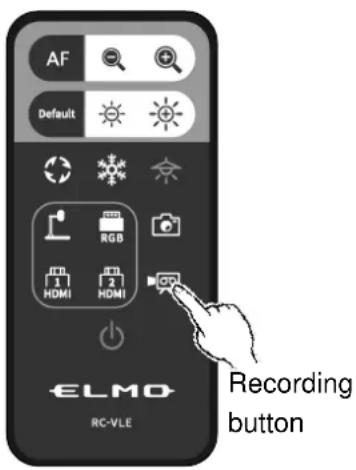 Elmo PX-10E - Recording using the remote control - 1