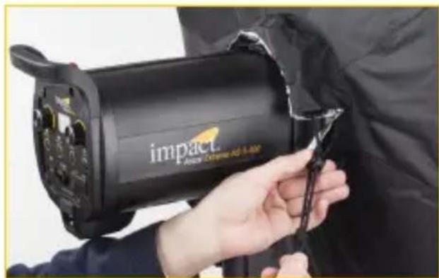 Impact Folding Beauty Dish - Installing onto the light head - 1