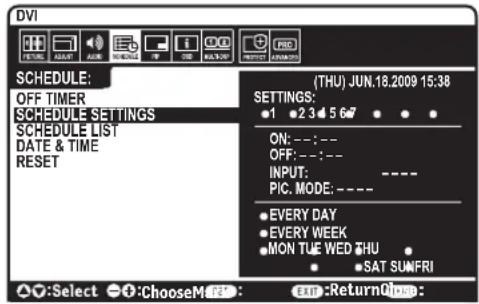 NEC MultiSync V323-3 - NOTE 1: CREATING A SCHEDULE - 1