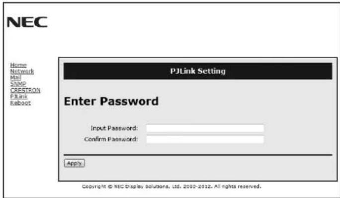 NEC MultiSync V323-3 - PJLink Setting - 1