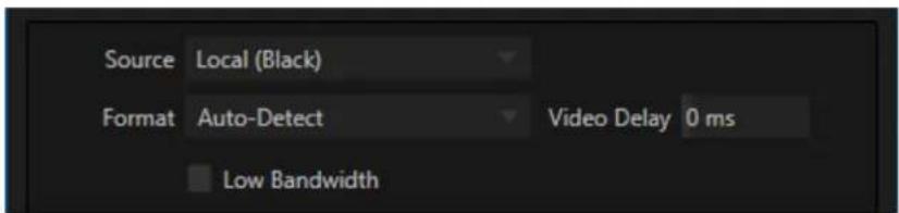 Source Local (Black) Format Auto-Detect Video Delay 0 ms Low Bandwidth