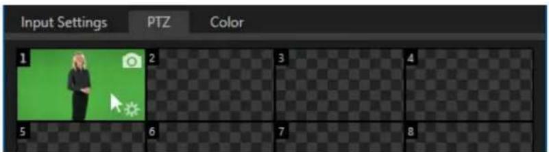 Input Settings PTZ Color 1 2 3 4 5 6 7 8