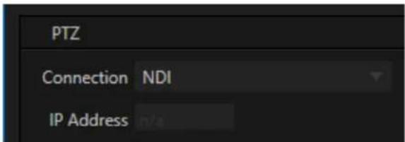 PTZ Connection NDI IP Address n/a
