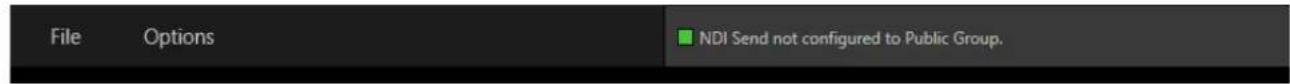 File Options NDI Send not configured to Public Group.