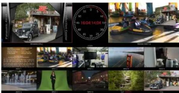 Collage of 12 photos showing various scenes including a parking lot, roller coaster, and urban development with visible text labels and logos.