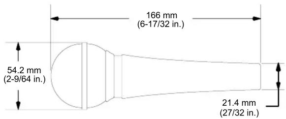 166 mm (6-17/32 in.) 54.2 mm (2-9/64 in.) 21.4 mm (27/32 in.)