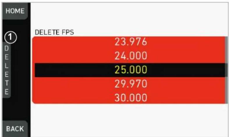 ARRI ALEXA Mini - Deleting an FPS value - 2