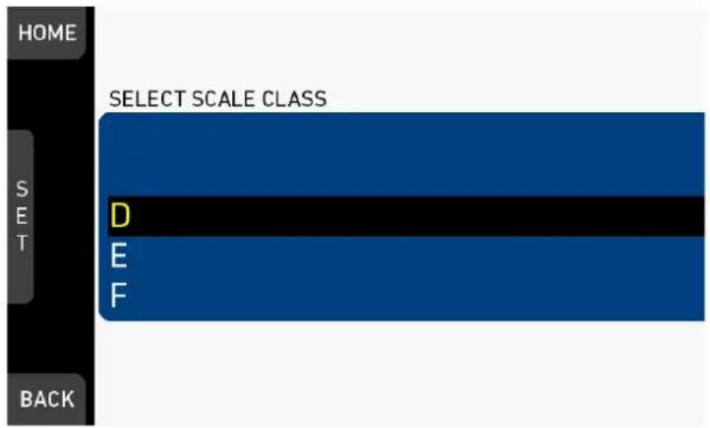 HOME SELECT SCALE CLASS D E F SET BACK