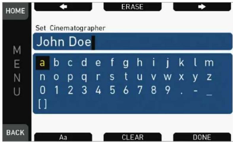 HOME Set Cinematographer John Doe a b c d e f g h i j k l m n o p q r s t u v w x y z 0 1 2 3 4 5 6 7 8 9 . - _ [ ] BACK Aa CLEAR DONE