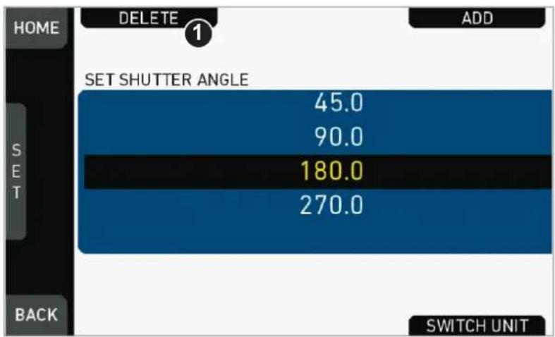 HOME DELETE 1 ADD SET SHUTTER ANGLE 45.0 90.0 180.0 270.0 SET BACK SWITCH UNIT