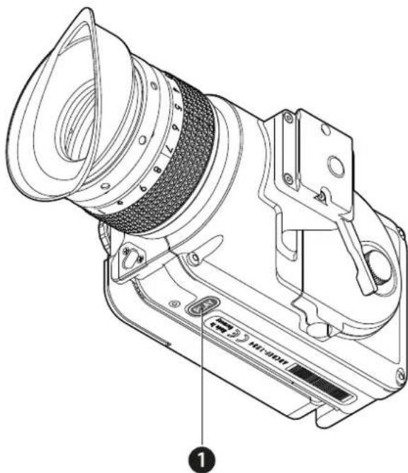 Technical diagram of a camera lens assembly with labeled parts and part number 1