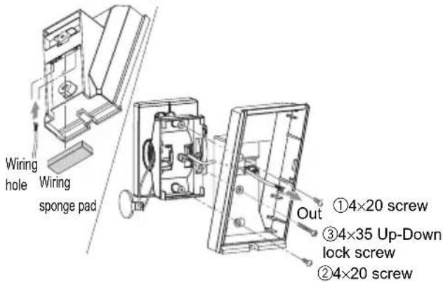 Wiring hole Wiring sponge pad ①4×20 screw ③4×35 Up-Down lock screw ②4×20 screw