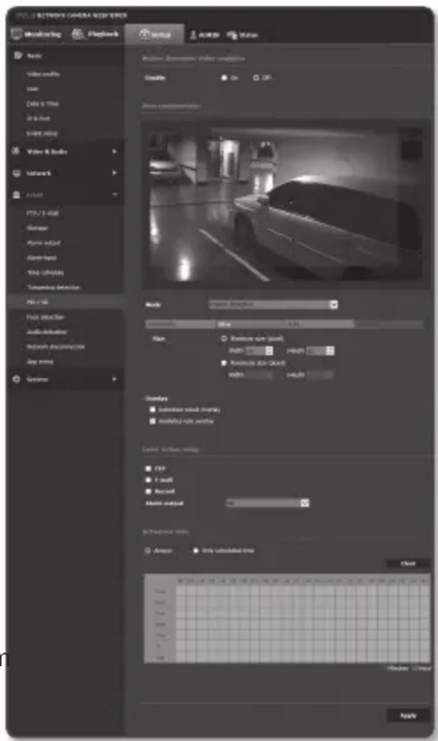Hanwha SNB-7004 - To use Motion detection - 1