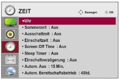 LG 55LV75A - Einstellungen im Menü ZEIT - 1