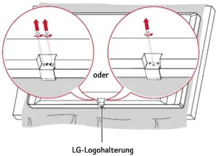 LG 86UH5E - Anbringung der LG-Logohalterung auf der rechten Seite - 1