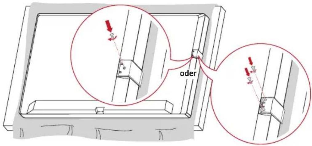 LG 86UH5E - Anbringung der LG-Logohalterung auf der rechten Seite - 2