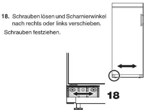 LIEBHERR WKr 3211-22 - Seitliche Neigung der Tür einstellen - 2