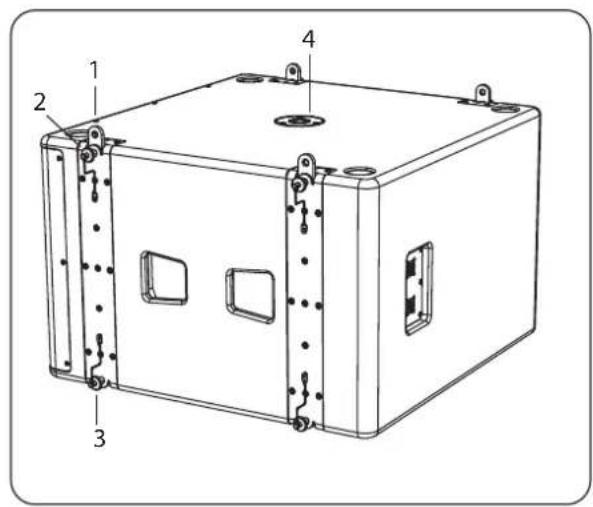 Turbosound Manchester MS215-VT - MS215 Subwoofer-Montagekomponenten Montageglieder aus - 1