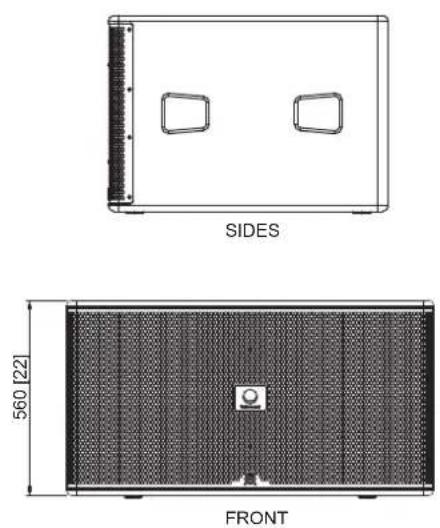 Turbosound Manchester MS215-VT - Abmessungen des MS218-Subwoofers - 2