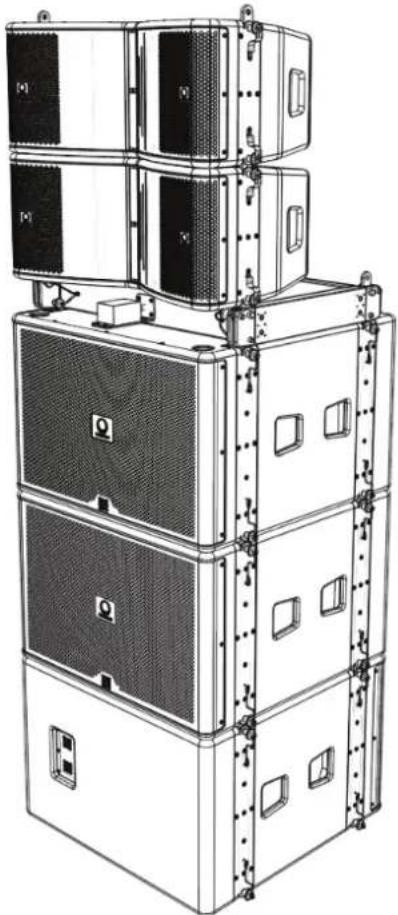 Turbosound Manchester MS215-VT - Kapitel 7: Groundstack MS215 Subwoofer und MV212 Array - 1