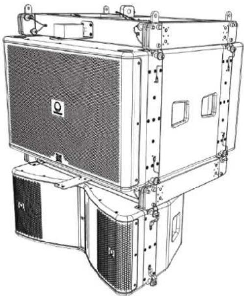 Turbosound Manchester MS215-VT - Kapitel 5: Zusammenbau eines MV212-Arrays mit einem MS215-Subwoofer - 1