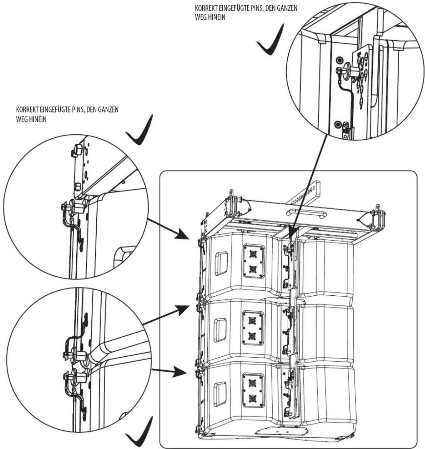 Turbosound Manchester MS215-VT - Typische Orte, an denen Rigging Pins verwendet werden - 1