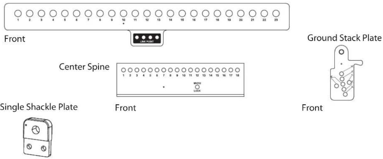 Turbosound Manchester MS215-VT - Montage des Rigging Pin in der hinteren Montageplatte MV212 - 2