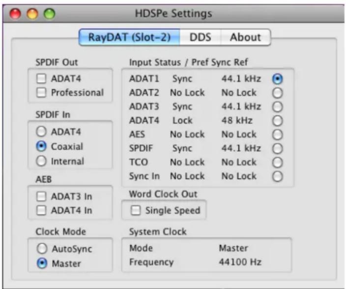 RME HDSPe RayDAT - Clock Modes - Synchronisation - 2