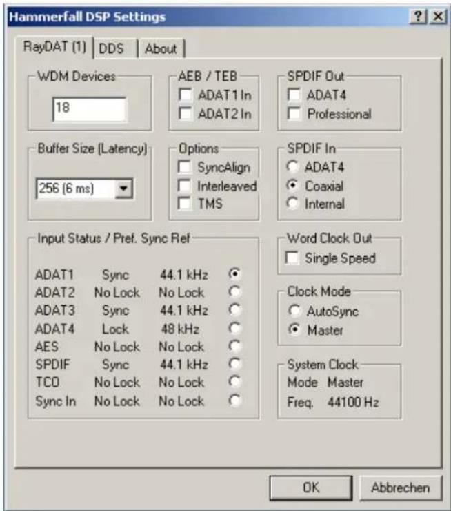 RME HDSPe RayDAT - Clock Modes - Synchronisation - 2