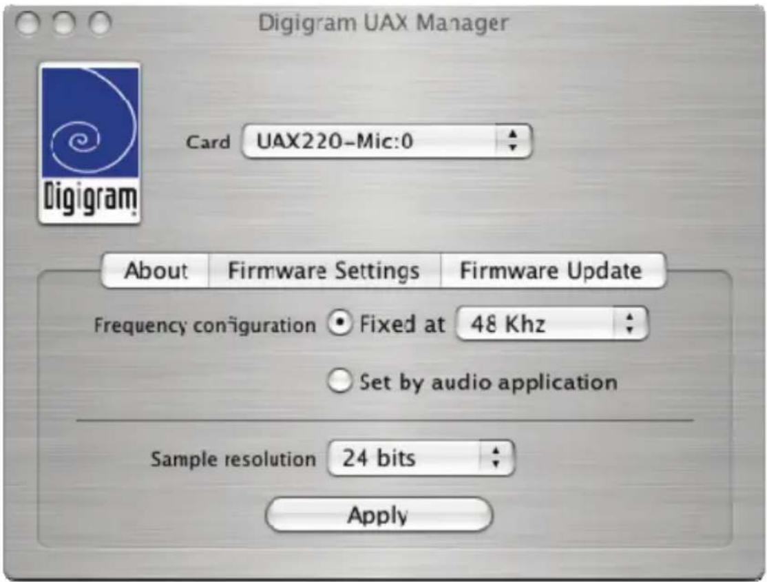 Digigram UAX220-Mic - UAX Manager under Mac - 1