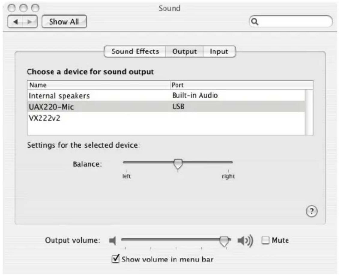 Digigram UAX220-Mic - Mac OS volume Control Panel - 1