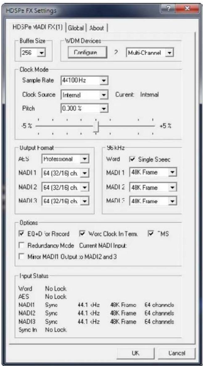 RME HDSPe MADI FX - Input Status - 1