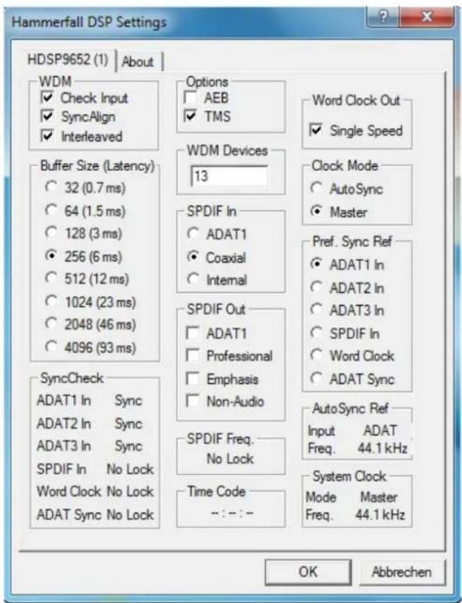 RME HDSP 9652 - Clock Modes - Synchronisation - 2