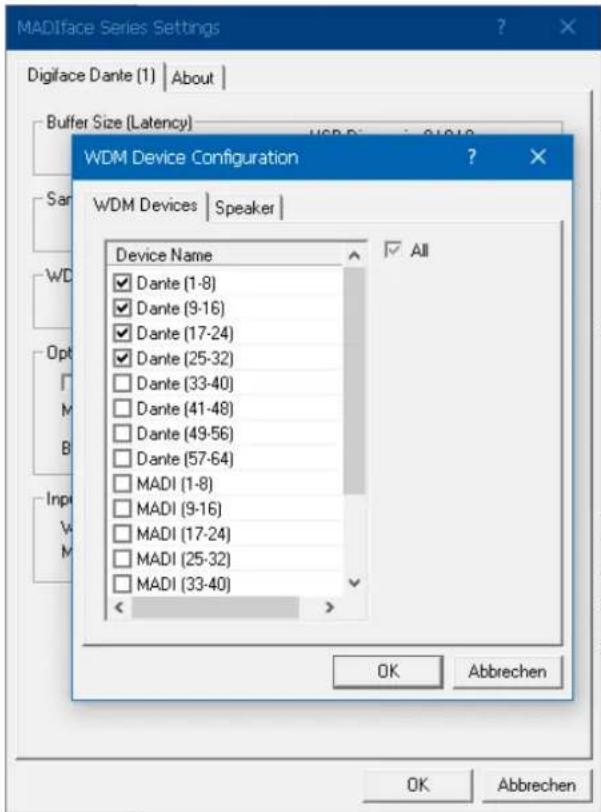 RME Digiface Dante - WDM Configuration - 2